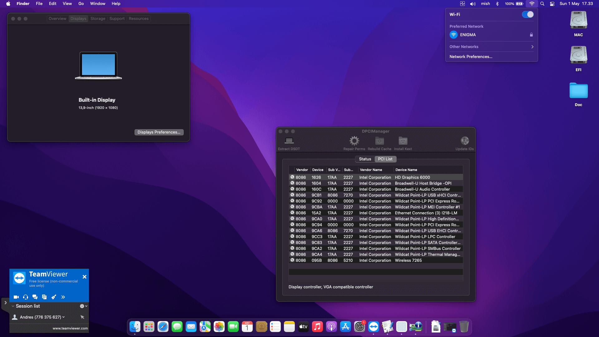 Lenovo Thinkpad X1 Carbon 3rd Generation 4th [Broadwell   Intel HD 5500 + PS2]   OpenCore 2